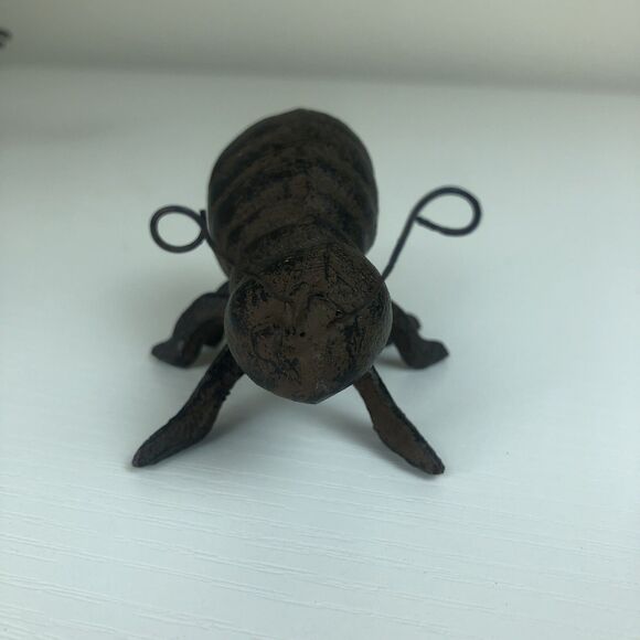 Set of 3-- 2 Bugs Cast Iron / 1 Iron & Stone Figurines Garden Insects Ants Fly - Picture 9 of 16